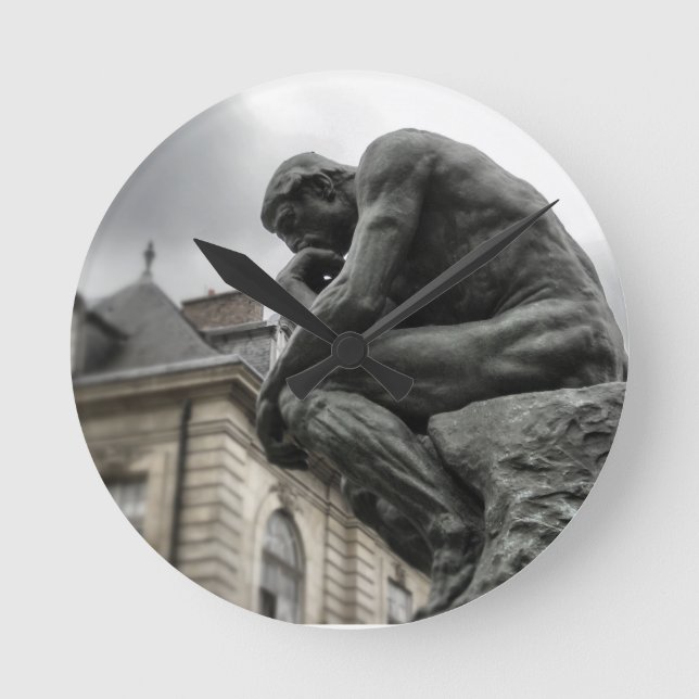 Horloge Ronde Le penseur Rodin Paris Sculpture (Recto)