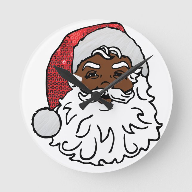 Horloge Ronde le père noël noir (Recto)