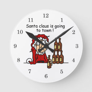 Horloge Ronde Le Père Noël va en ville