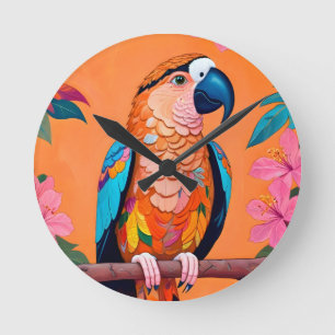 Horloge Ronde Le perroquet