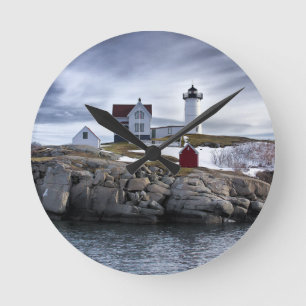 Horloge Ronde Le phare "Nubble" de Cape Neddick York, Maine