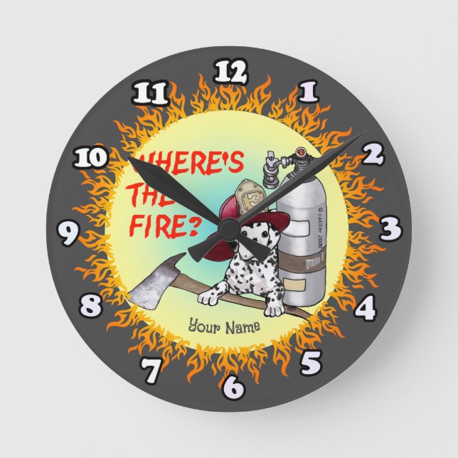 Horloge Ronde Le pompier balaie l'horloge incendie (Recto)