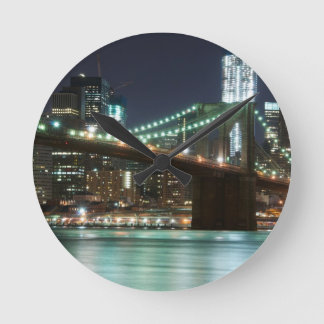 Horloge Ronde Le pont Brooklyn - Couleur