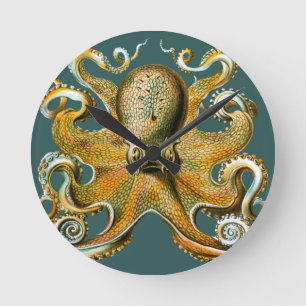 Horloge Ronde Le poulpe d'Ernst Haeckel