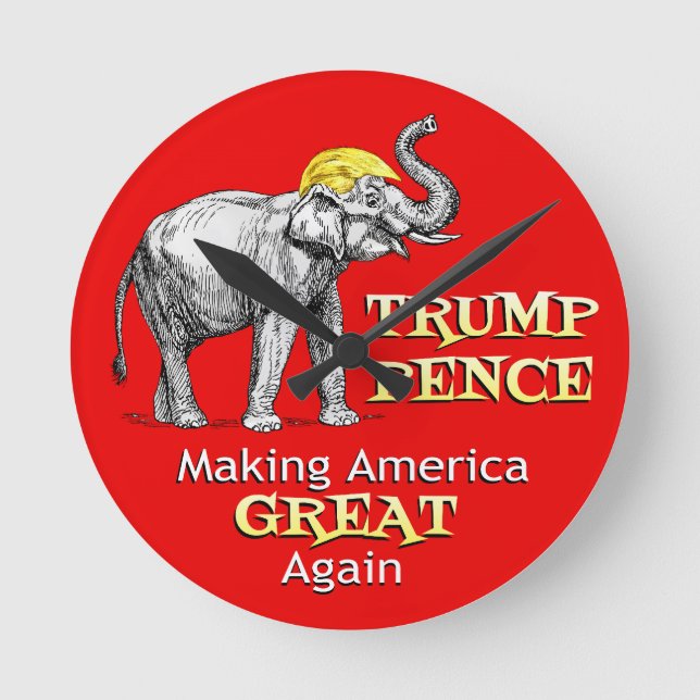 Horloge Ronde Le président Trump Elephant rend l'Amérique grande (Recto)