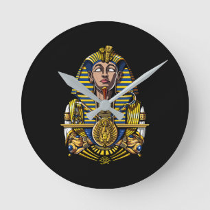 Horloge Ronde Le Roi égyptien Tut de Tutankhamun de pharaon