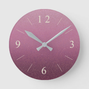 Horloge Ronde Le rose foncé rougissent gradient de parties