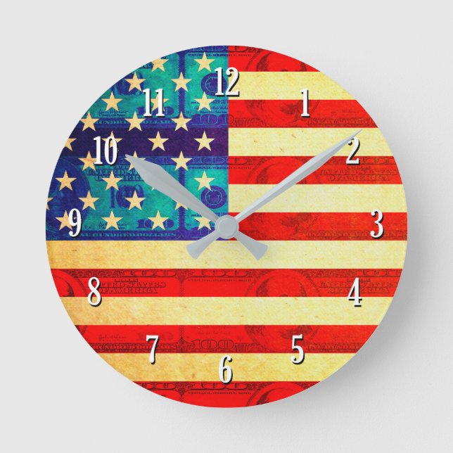 Horloge Ronde Le temps de l'Amérique est un drapeau monétaire (Recto)