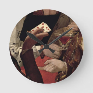 Horloge Ronde Le tricheur avec l'as des diamants, détail de