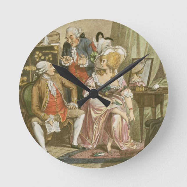 Horloge Ronde Le vestiaire français, gravé par P.W. Tomkins (Recto)