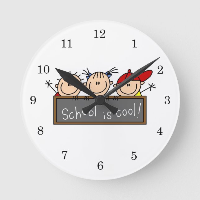 Horloge Ronde L'école est Cool (Recto)