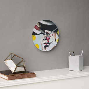 Horloge Ronde "Lecture de la volonté" Peinture sur une