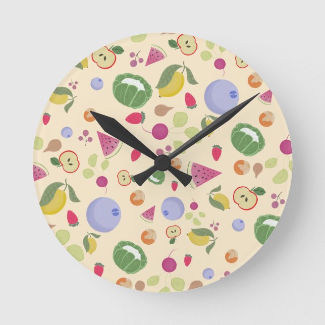 Horloge Ronde légumes et fruits (Recto)