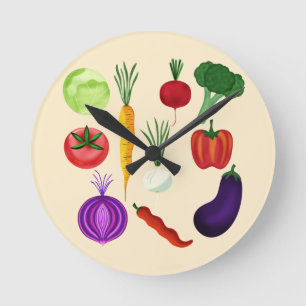 Horloge Ronde Légumes frais
