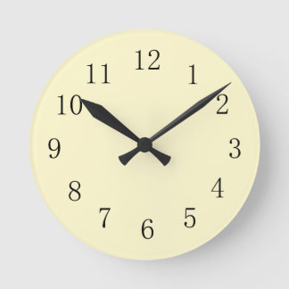 Horloge Ronde Lemon Chiffon Pastel Yellow Kitchen Wall Clock