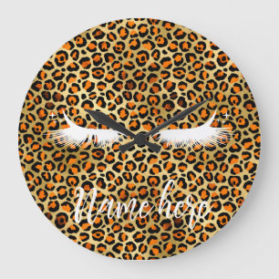 Horloge Ronde léopard, mode Styliste, Salon maquillage Grande ho
