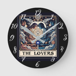 Horloge Ronde LES AMANTS Tarot Céleste Homme & Femme Âmes Sœurs