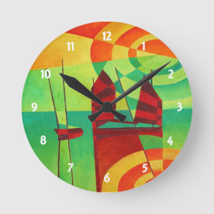 Horloge Ronde Les Chinois Jonchent Sur Les Eaux Mortes L'Art Cub