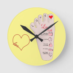 Horloge Ronde Les détails de Birth Stats