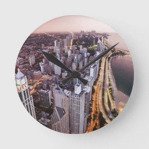 Horloge Ronde Les Etats-Unis, l'Illinois, Chicago, vue aérienne