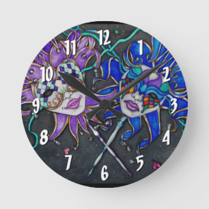 Horloge Ronde Les masques de Jester