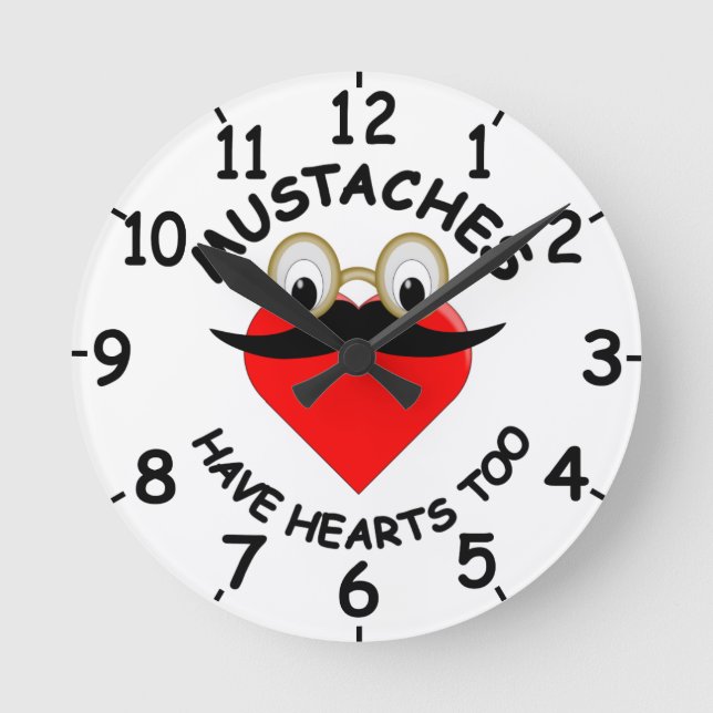 Horloge Ronde Les moustaches ont aussi des coeurs (Recto)