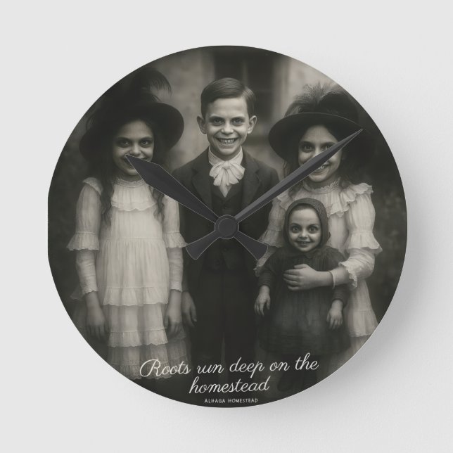 Horloge Ronde Les racines tournent à fond 24 heures sur 24 (Recto)