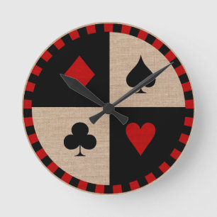 Horloge Ronde Les Suits de la carte