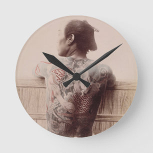 Horloge Ronde Les tatouages du jeune marié japonais, c.1880