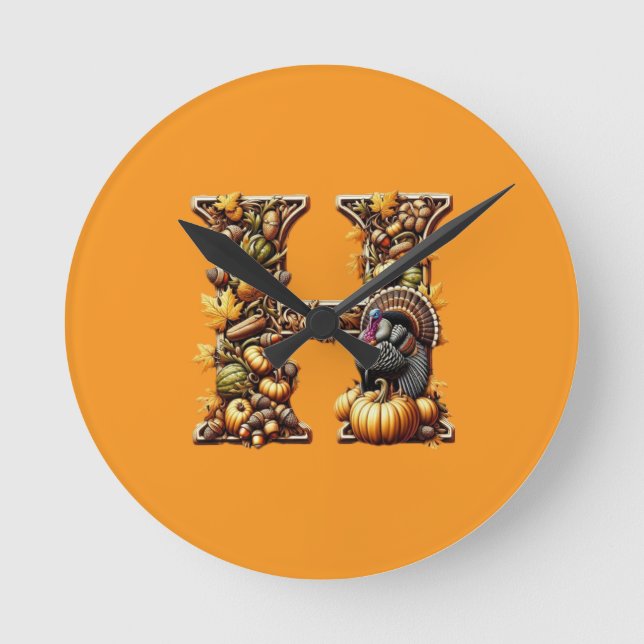 Horloge Ronde Letter H Thanksgiving gift style  (Recto)