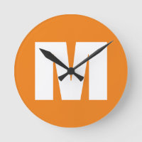 Lettre initiale Monogramme Style moderne Orange Bl