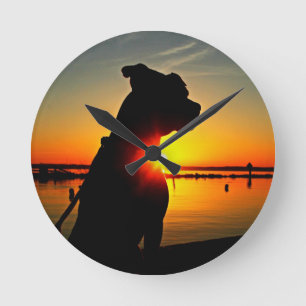Horloge Ronde Lever de soleil de pitbull