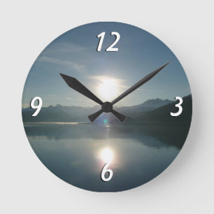 Horloge Ronde Lever de soleil sur College Fjord Alaska Photograp