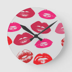 Horloge Ronde Lèvres brillantes