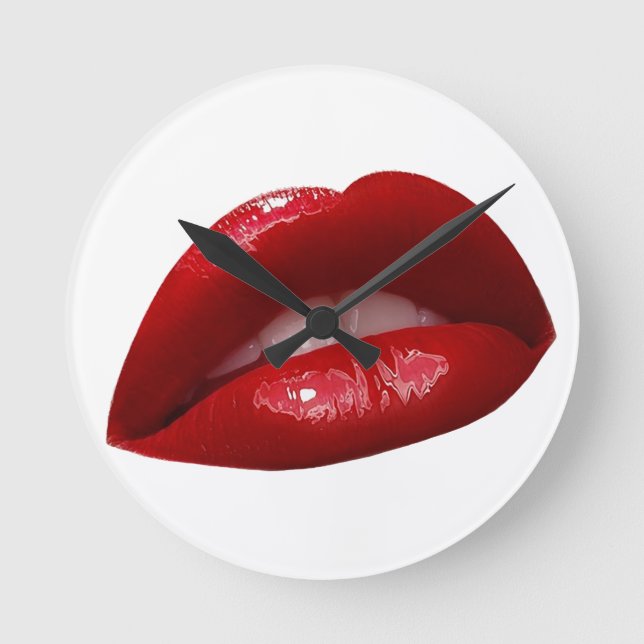 Horloge Ronde Lèvres Luscious rouge à lèvres de la femme (Recto)