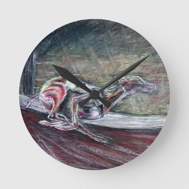 Horloge Ronde Lévrier, emballant l'art pour des sports et des (Recto)