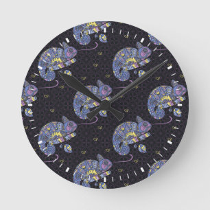 Horloge Ronde Lézard de Zentangle