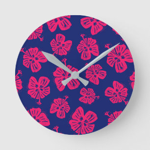 Horloge Ronde L'hibiscus tropical pour un peu de paradis chez so