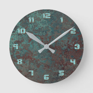 Horloge Ronde " L'horloge "de cuivre d'impression 'de corrosion