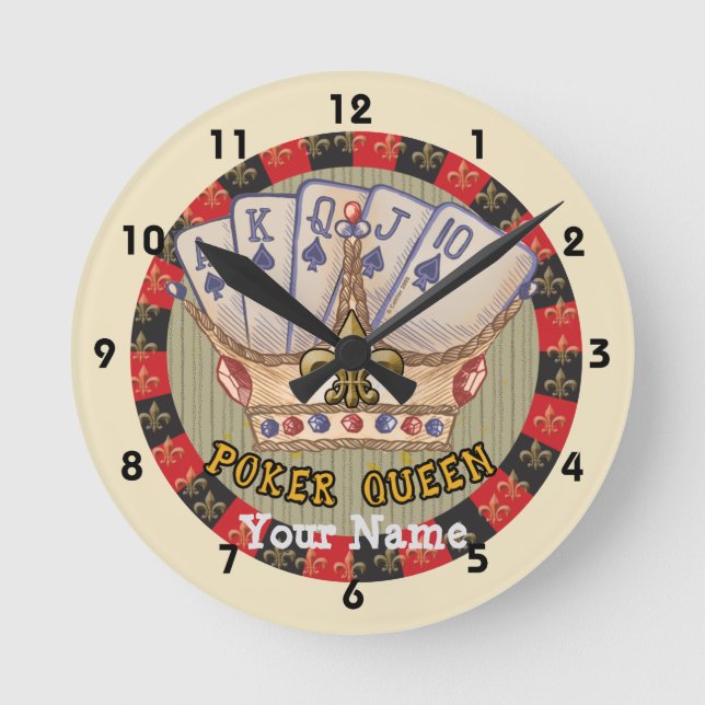 Horloge Ronde L'horloge de la reine du poker (Recto)