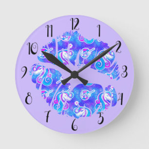 Horloge Ronde LICENÇON Violet iridescent métallisé à paillettes