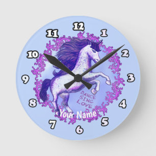 Horloge Ronde Licorne dansante