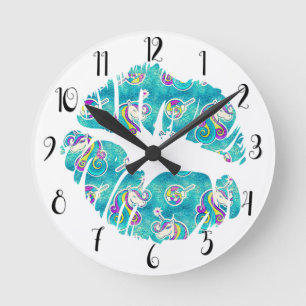 Horloge Ronde LICRE BAISE LÈVRES Métallisé Iridescent Sarcelle F