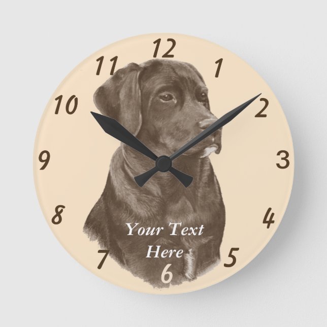 Horloge Ronde lifelike pet oporof chocolate labrador door (Recto)