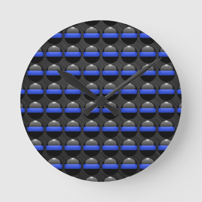 Horloge Ronde Ligne bleue mince (Recto)