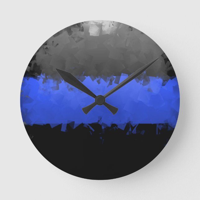 Horloge Ronde Ligne bleue mince (Recto)
