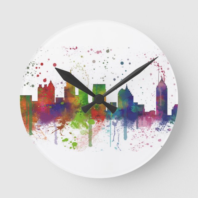 HORLOGE RONDE LIGNE SKYLINE ATLANTA GEORGIA (Recto)