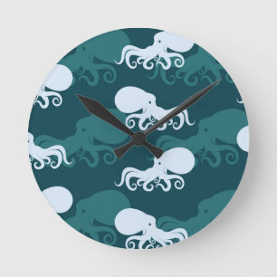 Horloge Ronde Lignes Du Motif Octopus