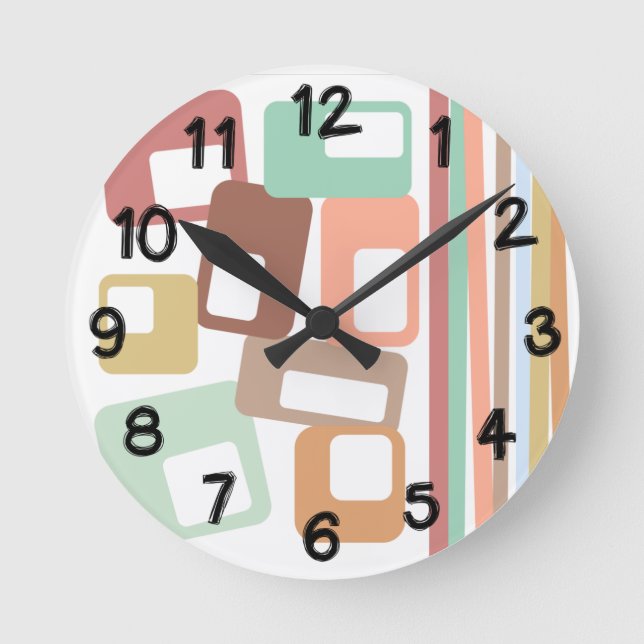 Horloge Ronde Lignes et rectangles (Recto)