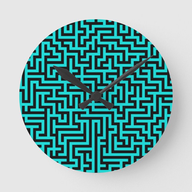Horloge Ronde Lignes turquoise de Maze noir (Recto)